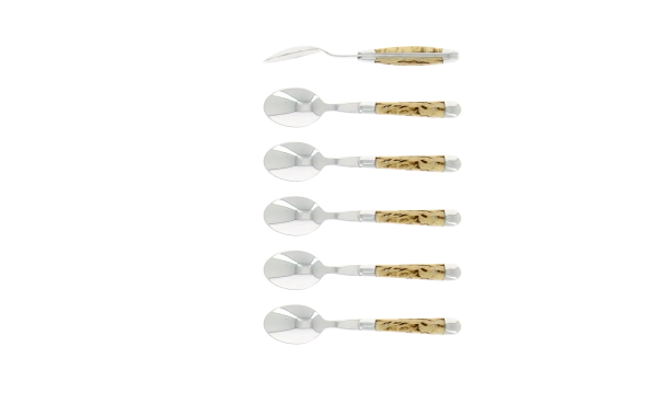 Cuillères à café, brillantes en bouleau, coffret de 6