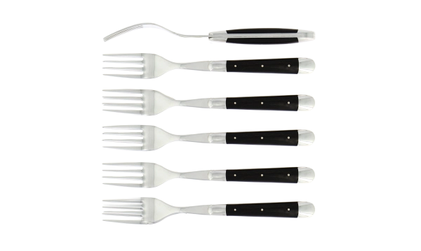 Fourchettes brillantes en ébène, coffret de 6