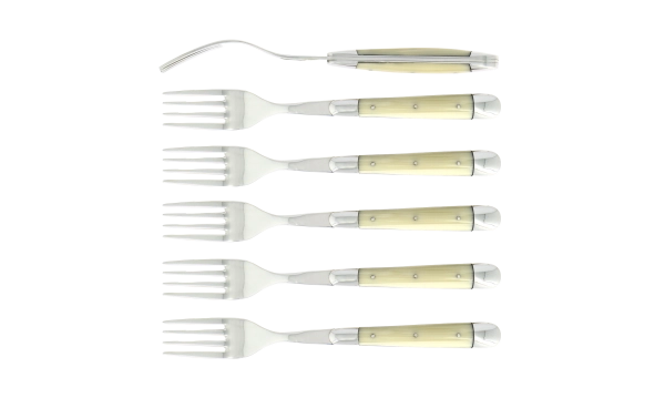 Fourchettes brillantes en acrylique opalescent, coffret de 6