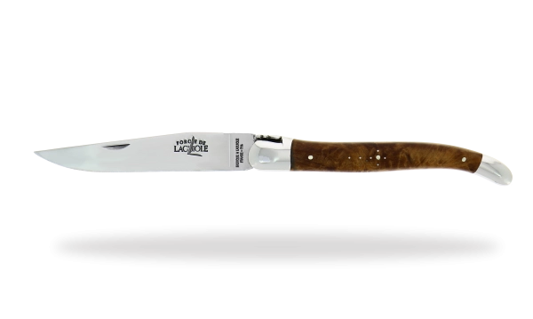 Couteau pliant de Laguiole ressort guilloché "Boraldes" manche en thuya finition brillante