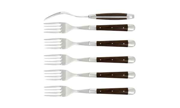 Fourchettes brillantes en cœur de chêne subfossile, coffret de 6
