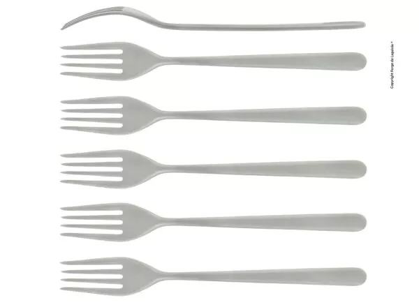 Essgabeln, Linie Essentielle mit eckigem Griff, finish matt, Set mit 6