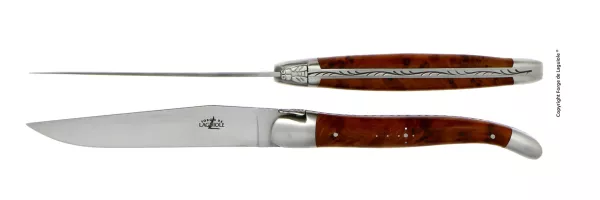 Tafelmesser, Finish matt mit Griff aus Thuja, 2er Set