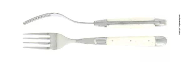 Essgabeln, finish glänzend mit Griff aus knochen, Set mit 2