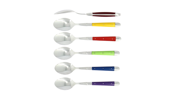 Cuillères à soupe, brillantes en tissu compressé multi, coffret de 6