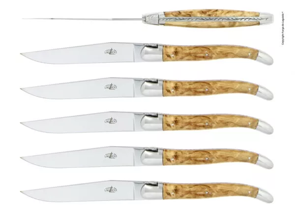 Couteaux de table brillants en Bouleau, coffret de 6