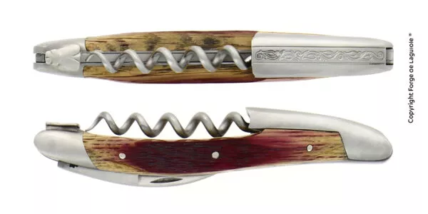 Sommelier Messer, Finish matt mit Griff aus Fasseiche mit Gravur des Hebels.