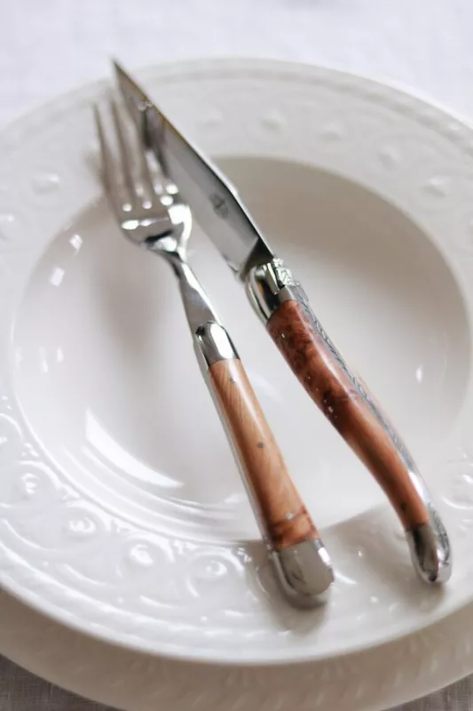 Couteaux de table brillants en BOIS DE ROSE (Sylob)