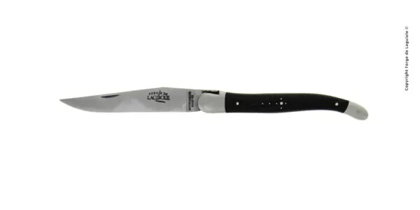 Couteau pliant ressort guilloché édition "Gentiane" manche en ébène