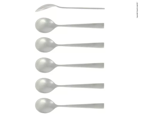 Kaffeelöffel, Linie Elegance mit eckigem Griff, Finish matt, Set mit 6