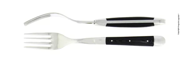 Essgabeln, finish glänzend mit Griff aus schwarzer gepresster Verbundfaser, Set mit 2