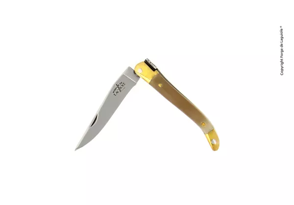 Taschenmesser, 7cm, Griff aus hellem Horn und Mitres aus Messing