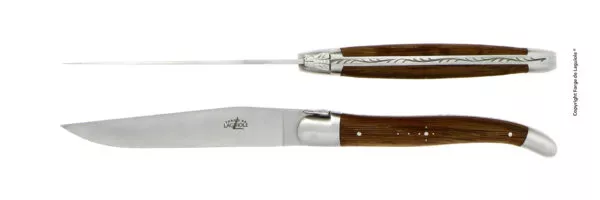 Couteaux de table satinés en Cœur de chêne subfossile, coffret de 2