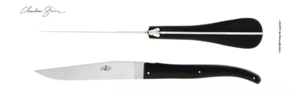 Couteaux de table Christian Ghion en fibre végétale composite noire, coffret de 2