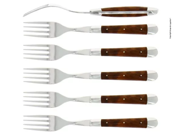 Essgabeln, finish glänzend mitt Griff aus Amourette, Set mit 6