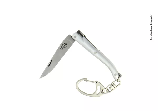 Folding knife with key ring 7 cm, ful handle aluminium and matt finis