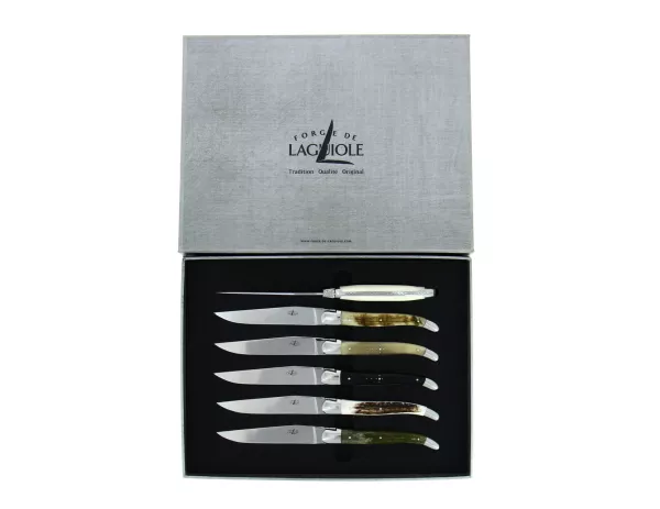 Coffret de 6 couteaux de table finition brillante ANIMALIA