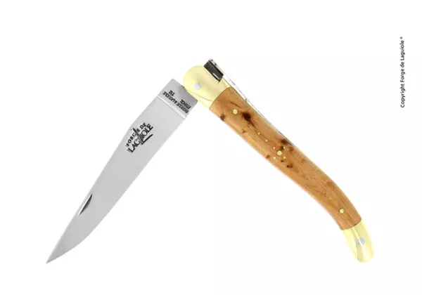 Couteau pliant 11 cm en genévrier, mitres laiton
