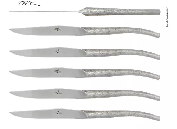 Couteaux de table Philippe Starck en inox satiné, coffret de 6