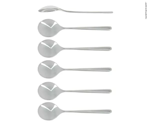 Kaffeelöffel, Linie Essentielle mit eckigem Griff, Finish glänzend, Set mit 6