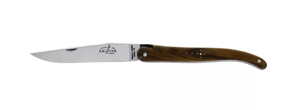 Couteau pliant ciselé brillant plein manche en Noyer