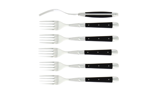 Fourchettes brillantes en acrylique noir, coffret de 6