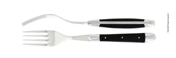 Essgabeln, finish glänzend mit Griff aus acrylic glas schwarz , Set mit 2