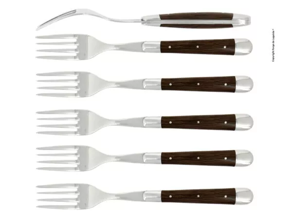 Essgabeln, finish glänzend mitt Griff aus 5000 Jahre alt, Set mit 6