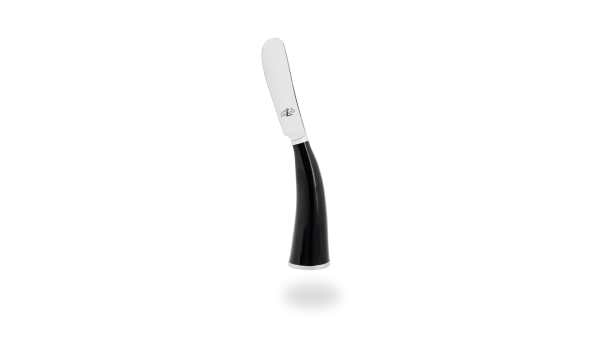 Black horn butter knife with high polished finish