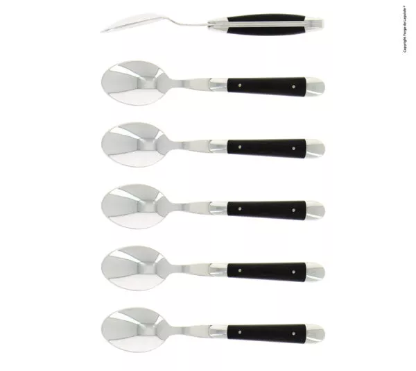 Kaffeelöffeln, finish glänzend mitt Griff aus Ebenholz, Set mit 6