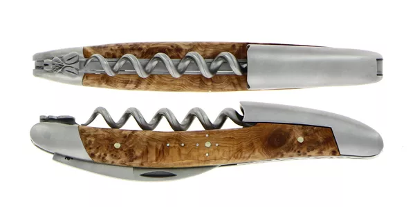 Couteau de sommelier ciselé main en genévrier finition satinée