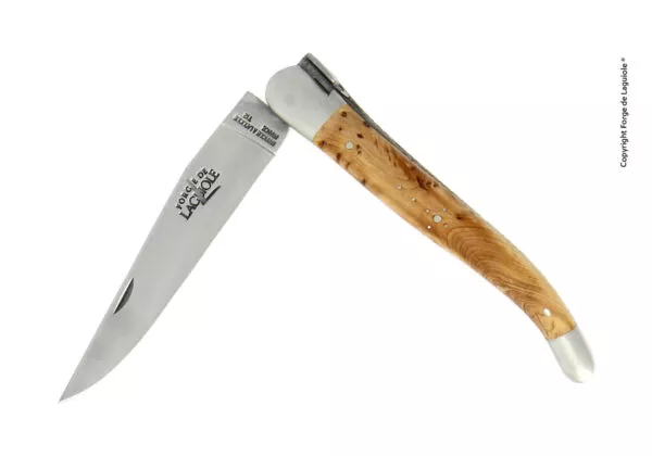 Taschenmesser, 12 cm, finish matt mit Griff aus Wacholderolz und Mitres aus Inox