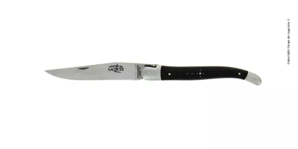 Couteau pliant ressort guilloché édition "Narcisse" manche en ébène