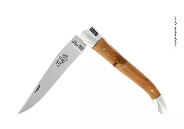 Couteau pliant 11 cm en genévrier, mitres inox finition brillante