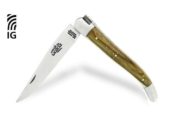 Couteau pliant 11 cm en pistachier , mitres inox finition satinée