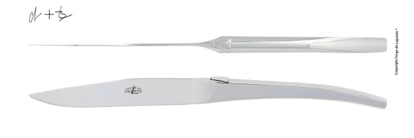 Couteaux de table C + B Lefebvre en inox brillant, coffret de 2