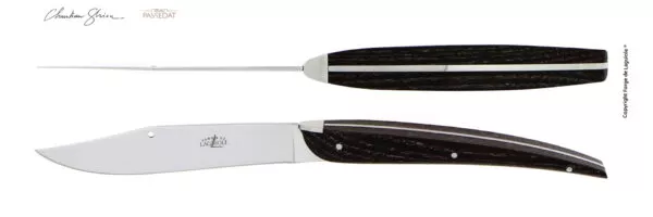 Couteaux de table Christian Ghion pour Gérald Passédat en frêne densifié, coffret de 2