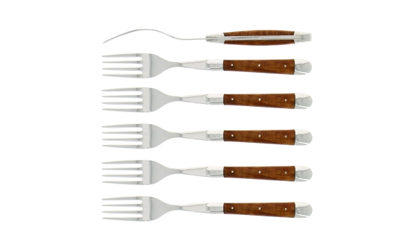 Fourchettes brillantes en bruyère, coffret de 6