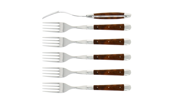 Fourchettes brillantes en amourette, coffret de 6