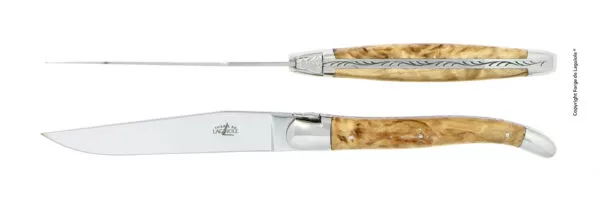 Couteaux de table brillants en Bouleau, coffret de 2
