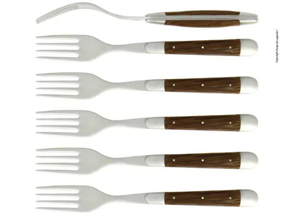 Essgabeln, finish matt mitt Griff aus 5000 Jahre alt, Set mit 6
