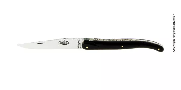 Couteau de laguiole pliant sur mesure, plein manche en ébène avec abeille stylisée au motif Ananas