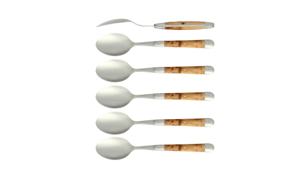 Cuillères à soupe, satinées en genévrier, coffret de 6