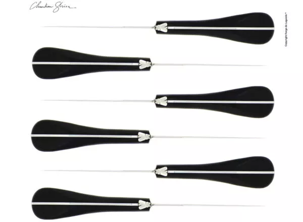 Couteaux de table Christian Ghion en fibre végétale composite noire, coffret de 6