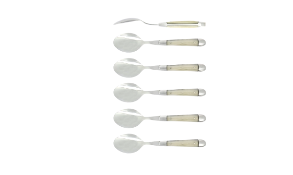 Cuillères à café, brillantes en acrylique opalscent, coffret de 6