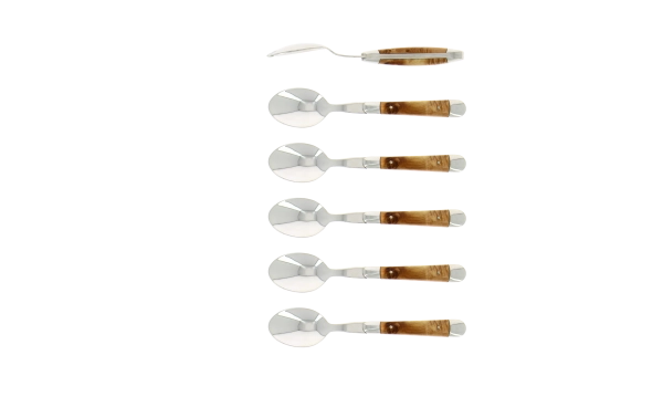 Cuillères à café, brillantes en genévrier, coffret de 6