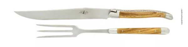 Tranchier-Besteck Griffe aus Olivenholz, Finish matt