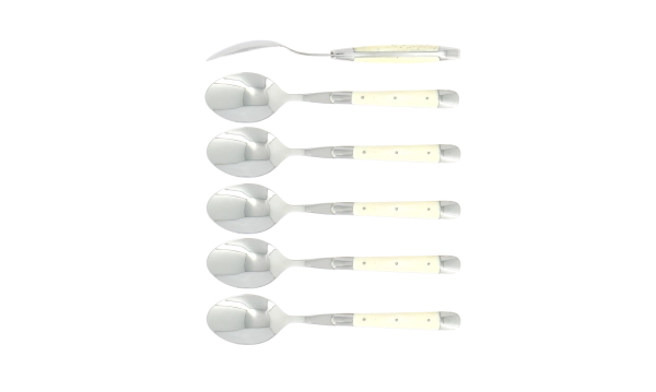 Cuillères à soupe, brillantes en os, coffret de 6