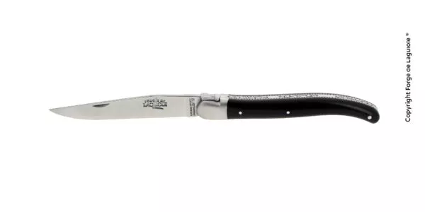 Couteau pliant sur mesure , en ébène Abeille stylisée motif Toque de Chef