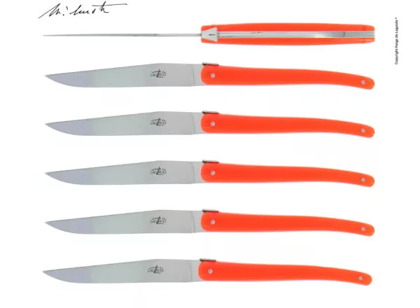 Couteaux de table Jean-Michel Wilmotte en dacryl® Rouge, coffret de 6